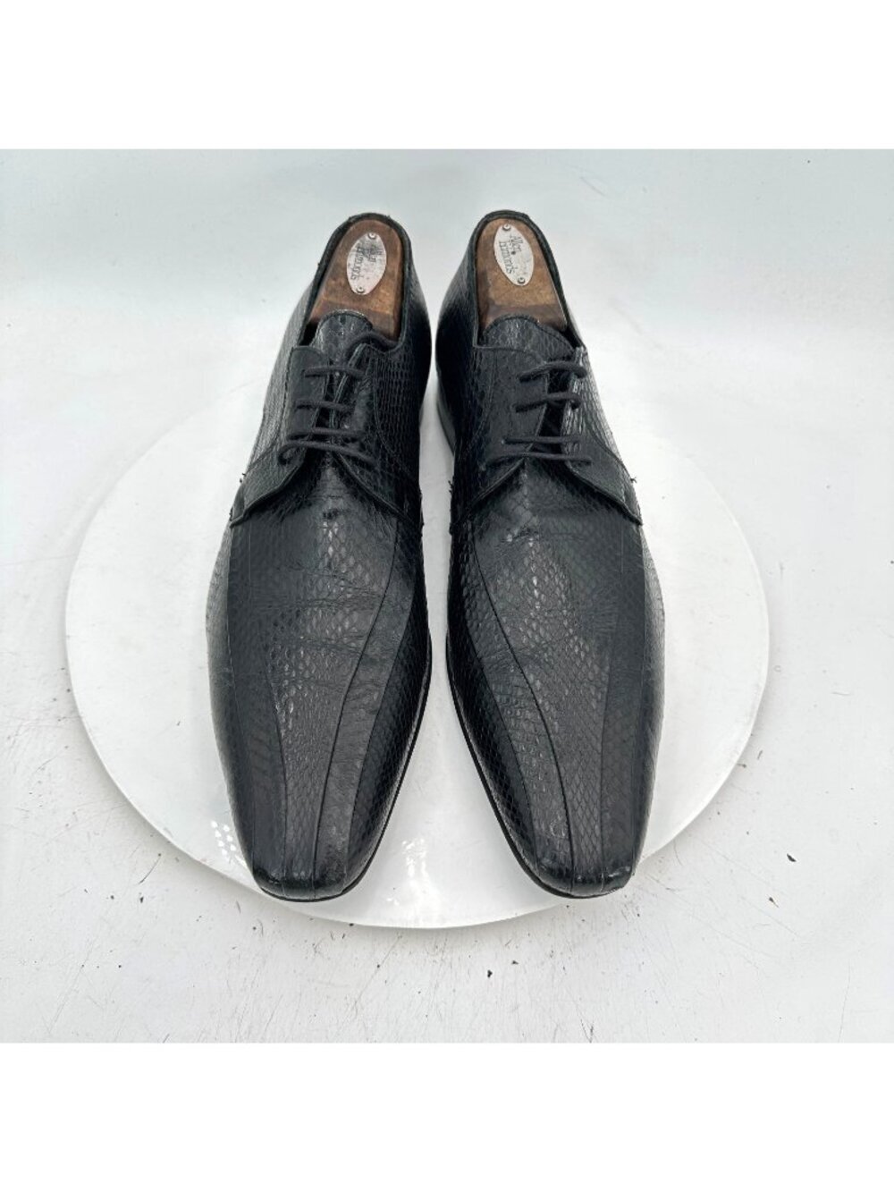 Dolce & Gabbana Men Size EU 44 E US 10 Black Crocodile Skin Derby Dress Shoes